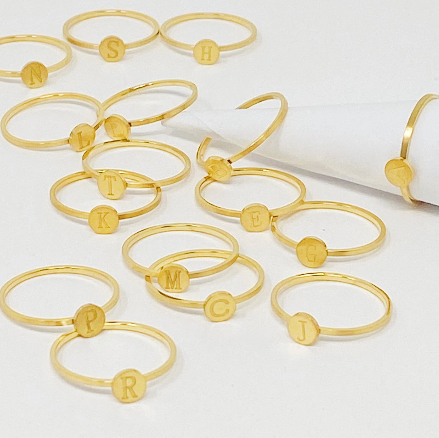 Dainty Initial Ring