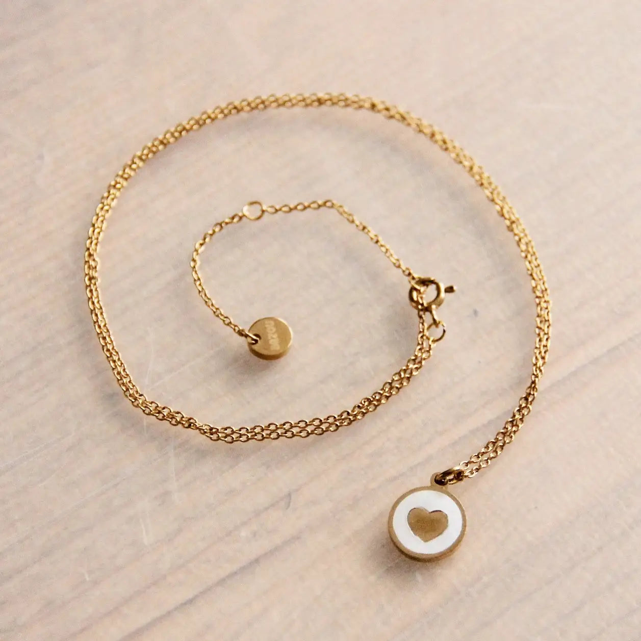 You Are Loved Fine Chain with Round Mother-Of-Pearl Charm