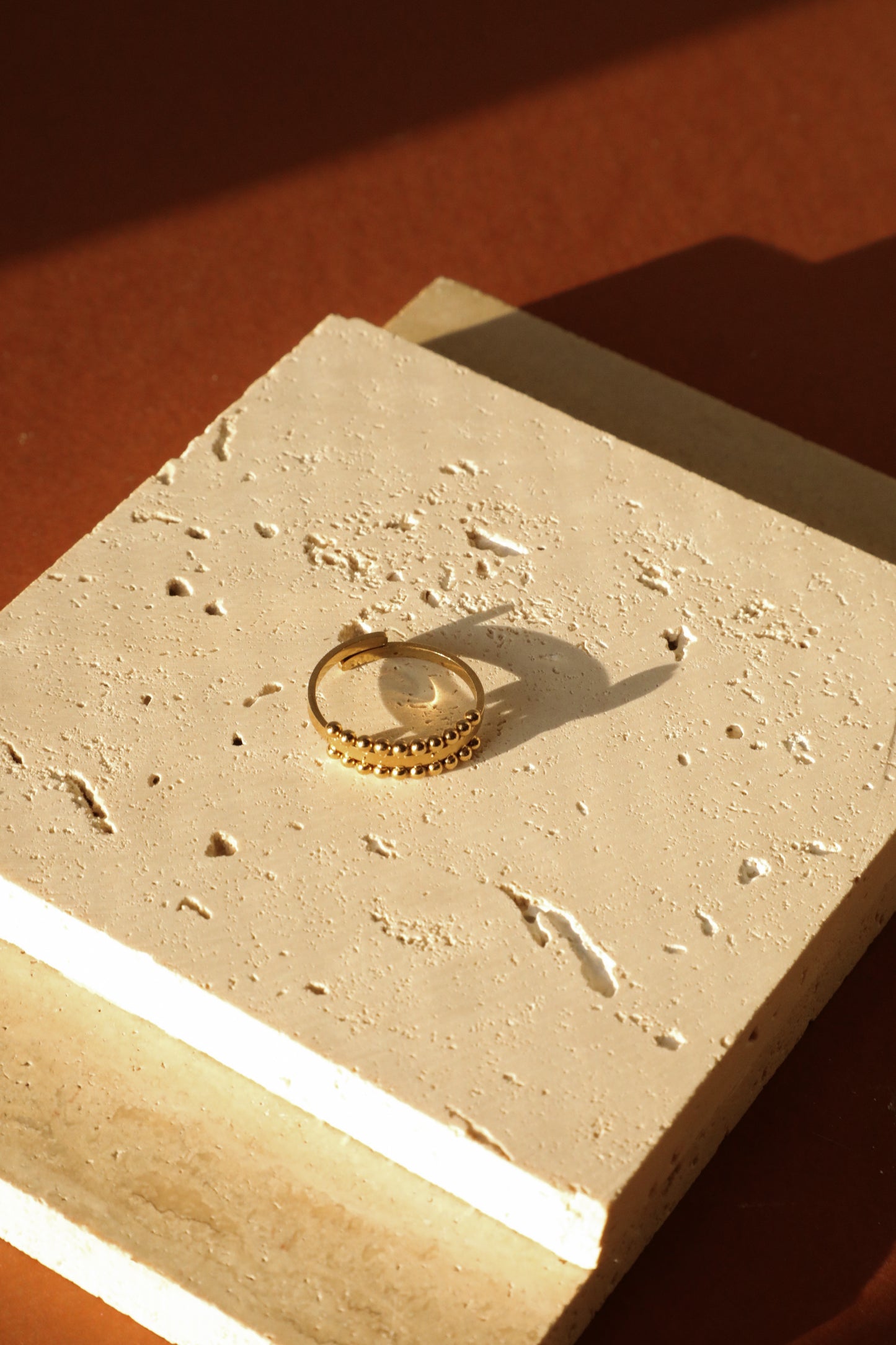 A Million Little Miracles Gold Adjustable Dotted Edge Ring