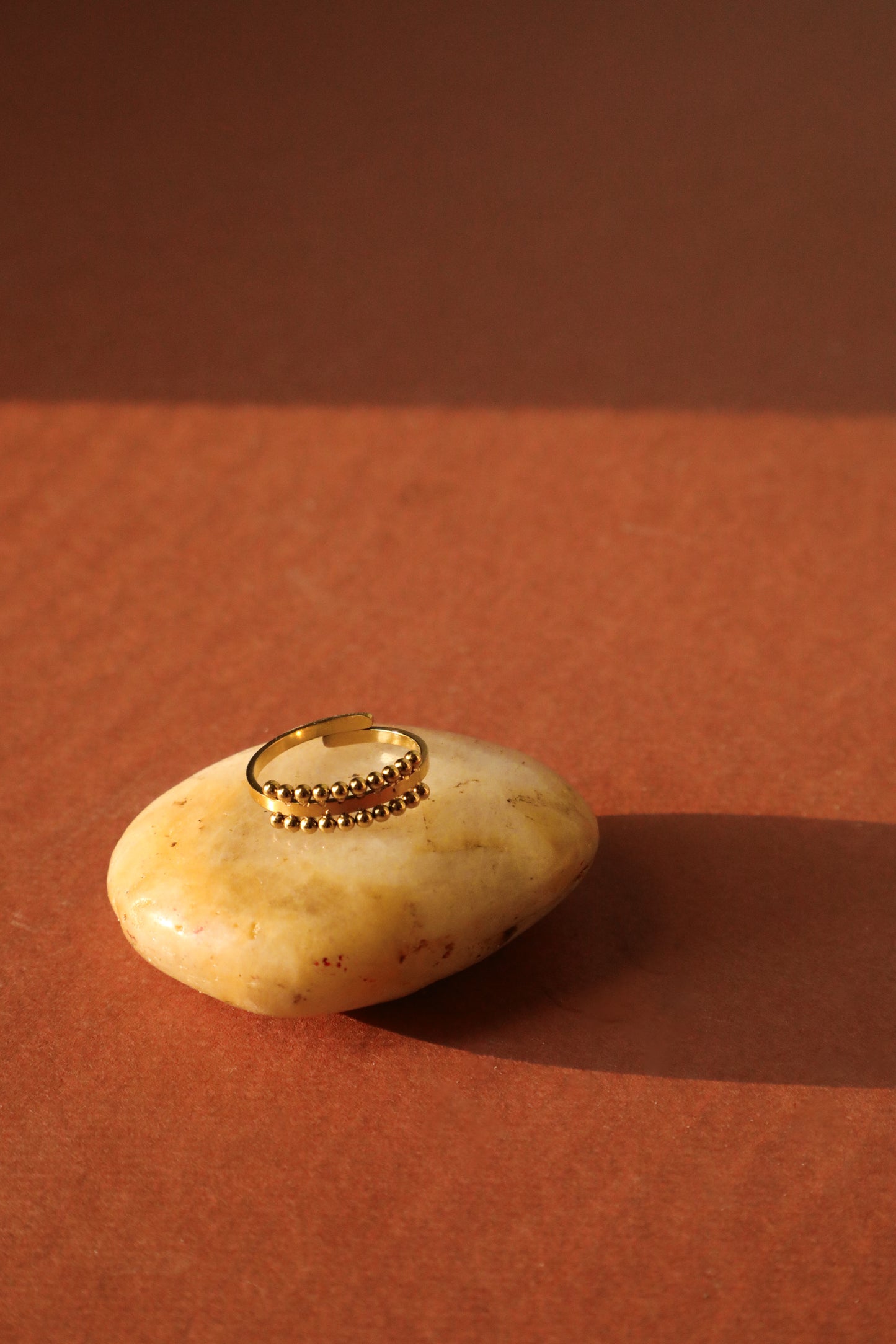 A Million Little Miracles Gold Adjustable Dotted Edge Ring