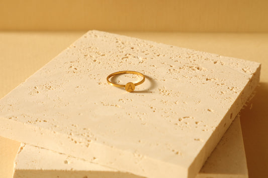 Dainty Initial Ring