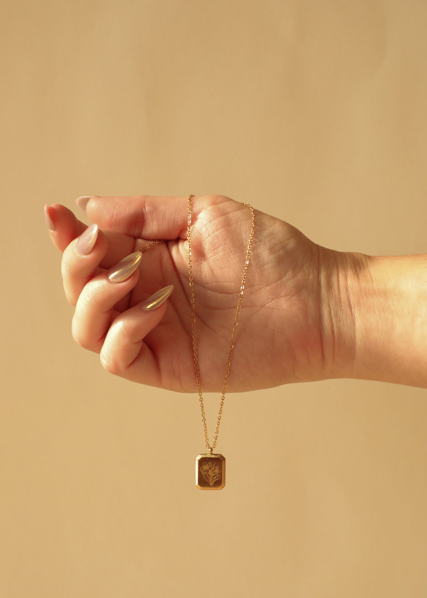Wonderfully Made Birth Flower Vintage Necklace
