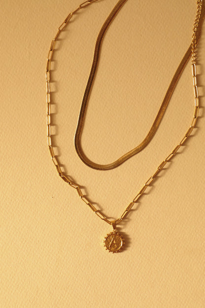Double Chain Initial Necklace