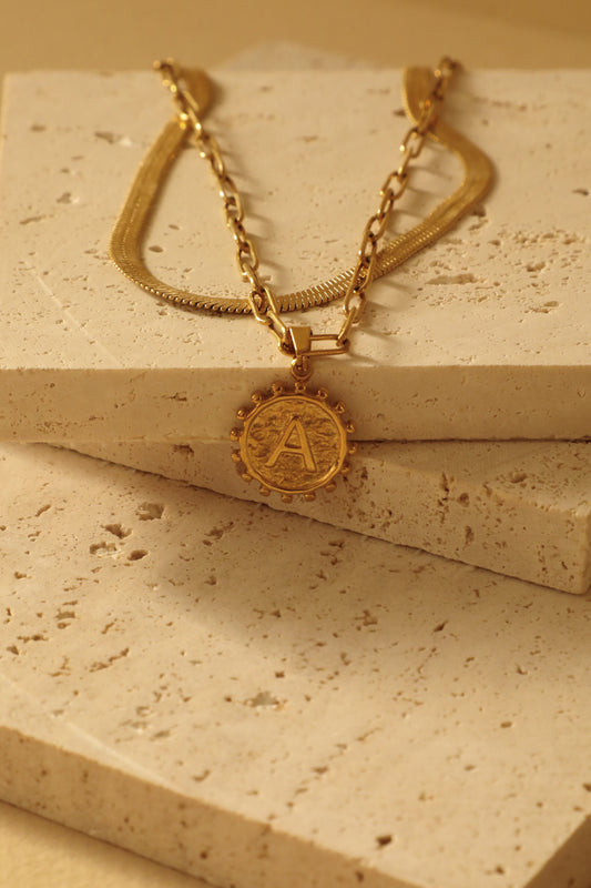 Double Chain Initial Necklace