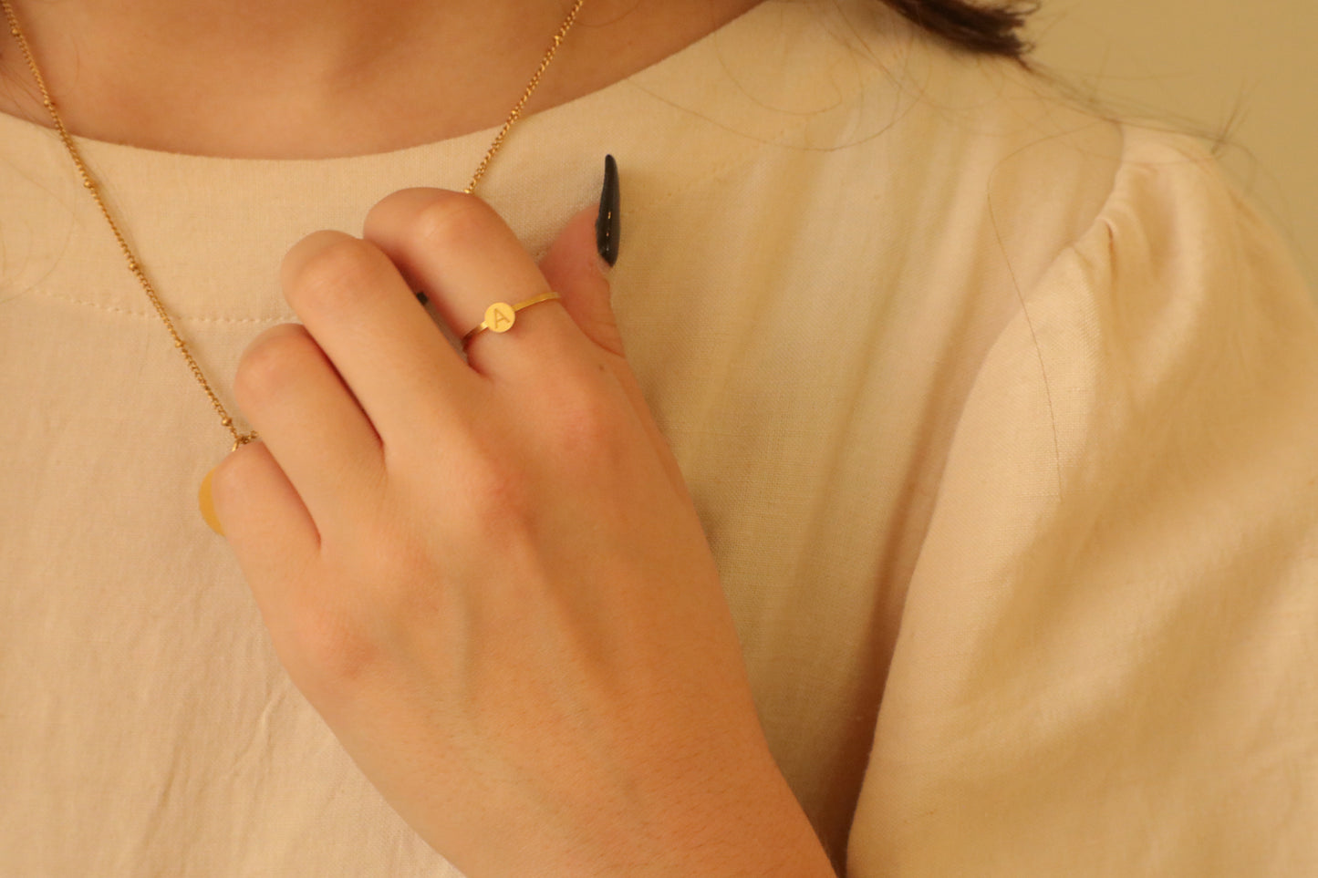 Dainty Initial Ring