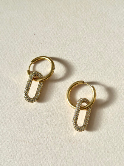 "All Things New" Stainless Steel Oval Huggie Earrings - Gold