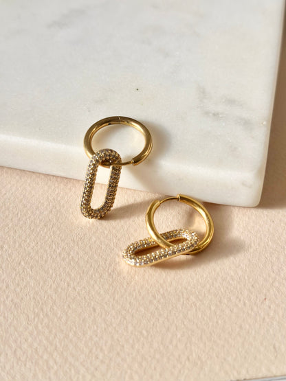"All Things New" Stainless Steel Oval Huggie Earrings - Gold