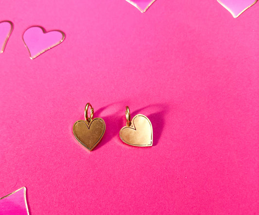 You Are Loved Full Heart Earrings - Gold
