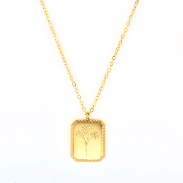Wonderfully Made Birth Flower Vintage Necklace
