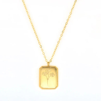 Wonderfully Made Birth Flower Vintage Necklace