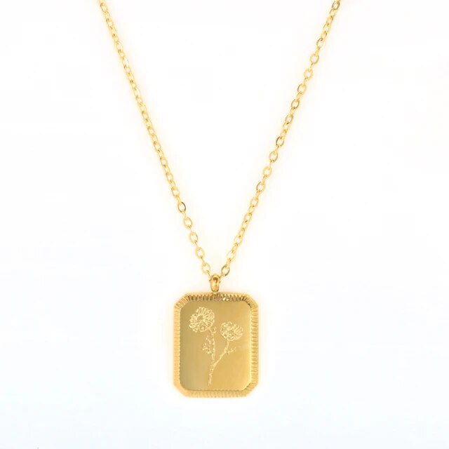 Wonderfully Made Birth Flower Vintage Necklace