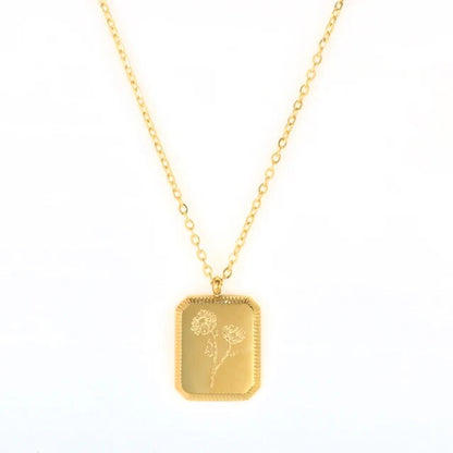 Wonderfully Made Birth Flower Vintage Necklace