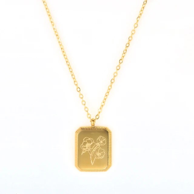 Wonderfully Made Birth Flower Vintage Necklace