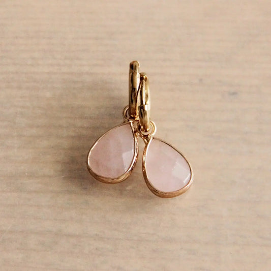 You Are Loved Tear Drop-Shaped Natural Stone - Gold / Pink